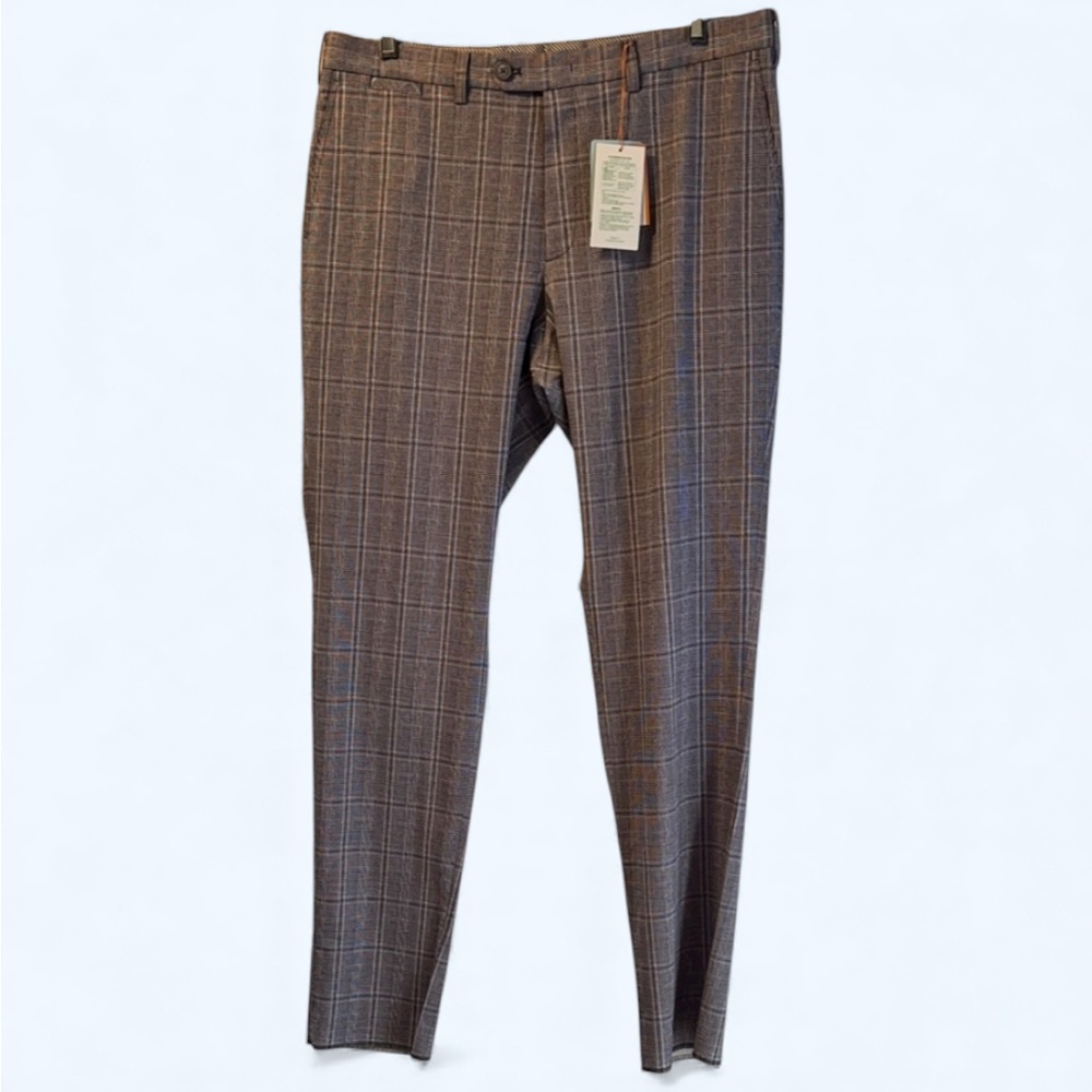 LOUIS CASTEL Golf Pants Slacks Mens Size (38x44 Unhemmed) Classic Gray Plaid NWT - Picture 3 of 10